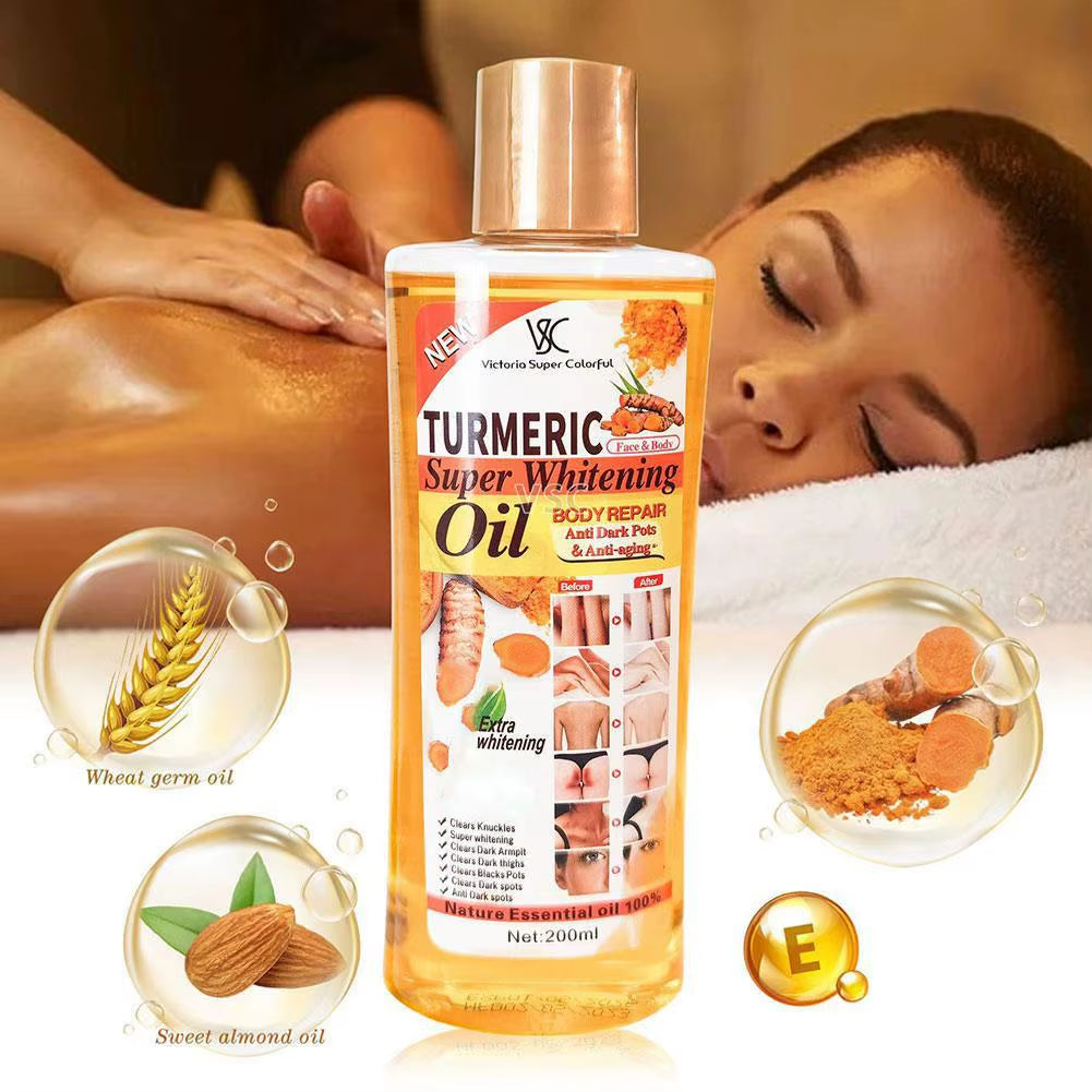 200Ml Turmeric Essential Oil Facial Body Massage Oil Moisturizing Brightening Smoothing Body Face Skin Care Product