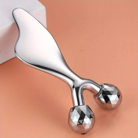 2 in 1 3D Facial Massager & Gua Sha Massage Tool Cold Roller for Face Eyes Chin Lift Tightening Skin Tool Sculpting Beauty Tools