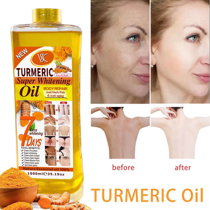 Wholesale 200Ml 500Ml 1000Ml Body Bleaching Whitening Face Body Oil Skin Veet Gold Super Turmeric Brightening Oil